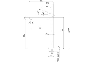 Смеситель для раковины Remer Absolute AU10L хром - 3