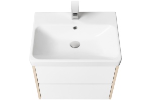 Тумба с раковиной Aquaton Сканди 70 белый - светлое дерево - 2