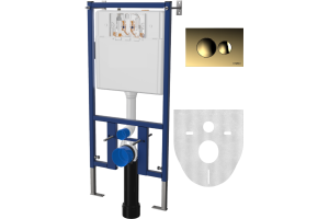 Система инсталляции для унитазов DIWO 4501 с кнопкой смыва 7315 золотая