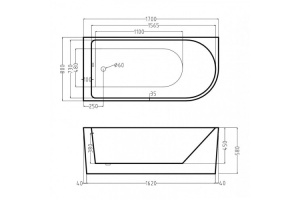 Акриловая ванна Esbano Afina 170х80 белый (ESVAAFINR) - 2