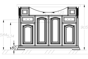 Тумба для комплекта Opadiris Риспекто 120 белая матовая - 3