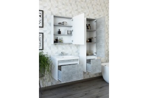 Зеркало-шкаф Sanflor Калипсо 60 R, белое, ателье светлый - 3