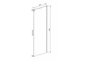 Боковая стенка Vincea Dice 90х200 профиль хром стекло прозрачное - 3