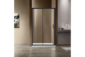 Душевая дверь в нишу Vincea Garda 150х190 профиль черный стекло прозрачное