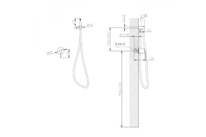 Гигиенический душ со смесителем Abber Emotion золото матовое - 3