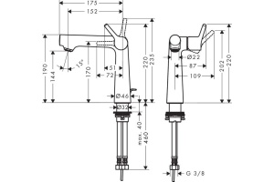 Смеситель Hansgrohe Talis S 72113000 для раковины, с донным клапаном - 2