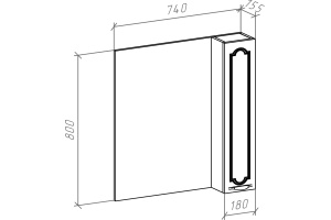 Зеркало-шкаф Bellezza Тиффани 75 белое, патина золото - 3