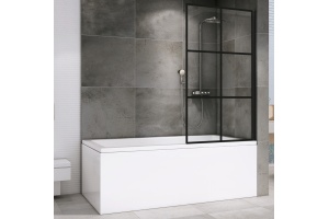 Шторка на ванну ABBER Immer Offen 80х140 профиль черный (AG72080B)