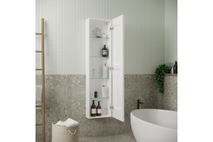 Шкаф-пенал с зеркалом STWORKI Кронборг МВК104 40, с подсветкой, белый - 3