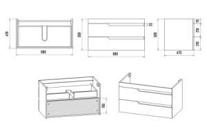 Тумба с раковиной Misty Софт 90 белая глянцевая - 3