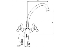 Смеситель Kaiser Carlson Lux 11062 для кухонной мойки - 2