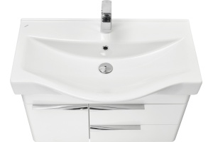 Тумба под раковину Aquaton Беверли 80 белый глянец