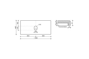 Столешница для ванной комнаты Sancos 100х46 черная - 3