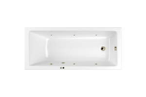Ванна акриловая WHITECROSS Wave Slim Soft 160x80 с гидромассажем белый - бронза