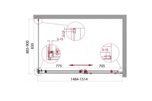 Душевой уголок BelBagno Acqua 150х90 хром (ACQUA-AH-1-150/90-C-Cr) - 2