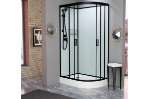 Душевая кабина Frank F412L Black левосторонняя б/к Без крыши