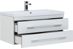 Тумба с раковиной Aquanet Верона 90 подвесная белая - 3