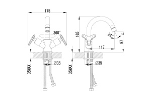Смеситель для раковины Lemark plus Spirit хром (LM1907C) - 2