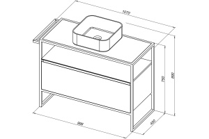 1.31003.PWM PRIORITY Тумба 100, рapyrus white matt (274305) - 2