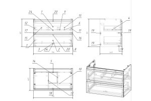 Тумба MODUO 80 под столешницу - 3