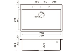 Мойка кухонная Omoikiri Tedori 79 темный шоколад - 3