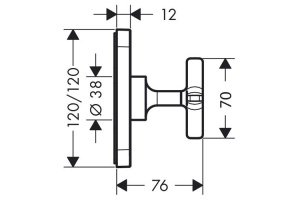 AX Citterio E Встраиваемый запорный вентиль, ½’ или ¾ (внешняя часть), цвет: хром - 2