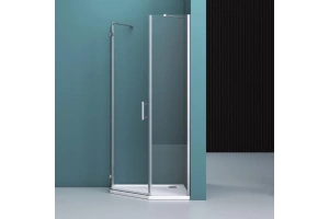 Душевой уголок BelBagno Kraft 80х80 L профиль хром стекло прозрачное - 2