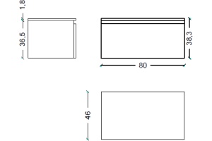Тумба Armadi Art Flat Valessi Uno-S 80 подвесная светлое дерево - 2