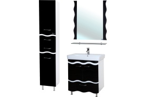 Тумба для комплекта Bellezza Мари Волна 80 белая/черная - 2