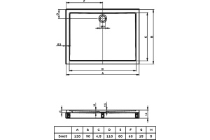 Душевой поддон Riho Davos 90x120 см (DA6300500000000) - 2
