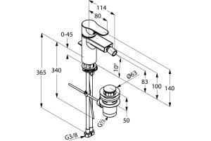 Смеситель для биде Kludi Objekta хром (324160575) - 3