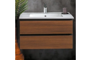 Тумба под раковину Armadi Art Capolda 85 темное дерево - черный