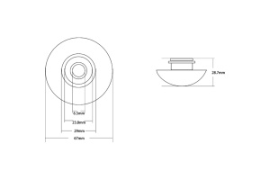 Накладка для донного клапана Abber серый, матовый (AC0014MG) - 3