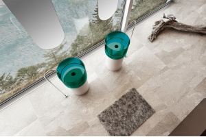 Напольная раковина Abber Kristall 45 бело-бирюзовая - 3