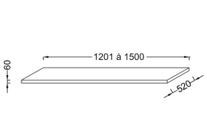 EB51-1400-E10 столешница PARALLEL 1400 мм без отверстия  для умывальника /140х52х6/ (квебекский дуб) - 2