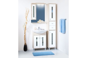 Тумба для комплекта Бриклаер Бали 60 светлая лиственница, белый глянец - 2