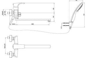 Универсальный смеситель Paini Angel ANCR112P20LMKM - 2