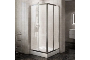 Душевой уголок BelBagno Due 90х90 профиль хром стекло прозрачное