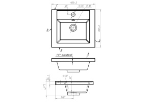 AM-LAV-400-MR-A Раковина из искусственного мрамора - 3