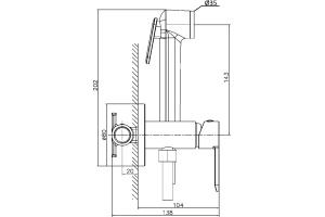 Гигиенический душ Agger Gorgeous со смесителем A0270044 - 2