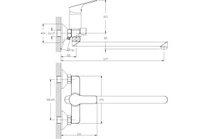 Смеситель для ванны Rossinka  хром (RS29-33) - 2