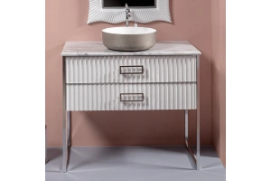 Тумба под раковину чашу Boheme Armadi Art Monaco 100 белый глянец - хром