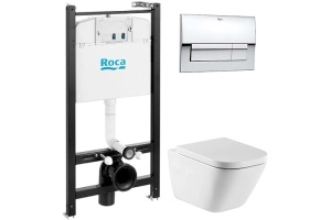 Комплект Roca Gap 893104100 подвесной унитаз + инсталляция + кнопка