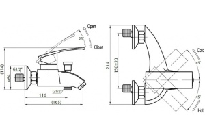 Смеситель для ванны Cezares Turbolenza хром (TURBOLENZA-C-VD-01) - 2