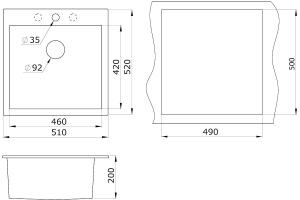 Мойка кухонная Paulmark Praktisch 51 графит - 3
