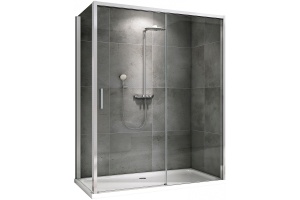 Душевой уголок Abber Komfort 170х100 хром стекло прозрачное