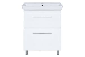 Тумба с раковиной Misty Элен 70 белая глянцевая