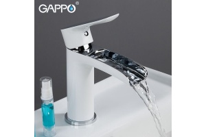 Смеситель для раковины Gappo хром белый - 2