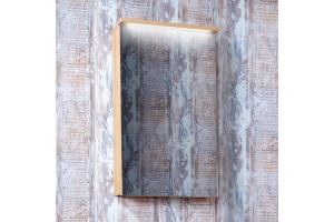 Зеркало-шкаф Бриклаер Фостер 40 R, дуб золотой, с подсветкой