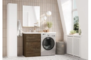 Комплект мебели Aquaton Лондри 60 темное дерево